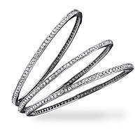Looking for diamond bangles to add to your jewelry collection? These sweet and feminine bracelets, shown in white gold, are an ideal size and shape, small enough to be understated and elegant yet big enough to really make an impact. It's 83 1.45 ct tw diamonds really sparkle when they catch the light.