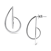 Diamond Earrings in a Swirl Pattern with 50 dazzling .35 ct tw diamonds.