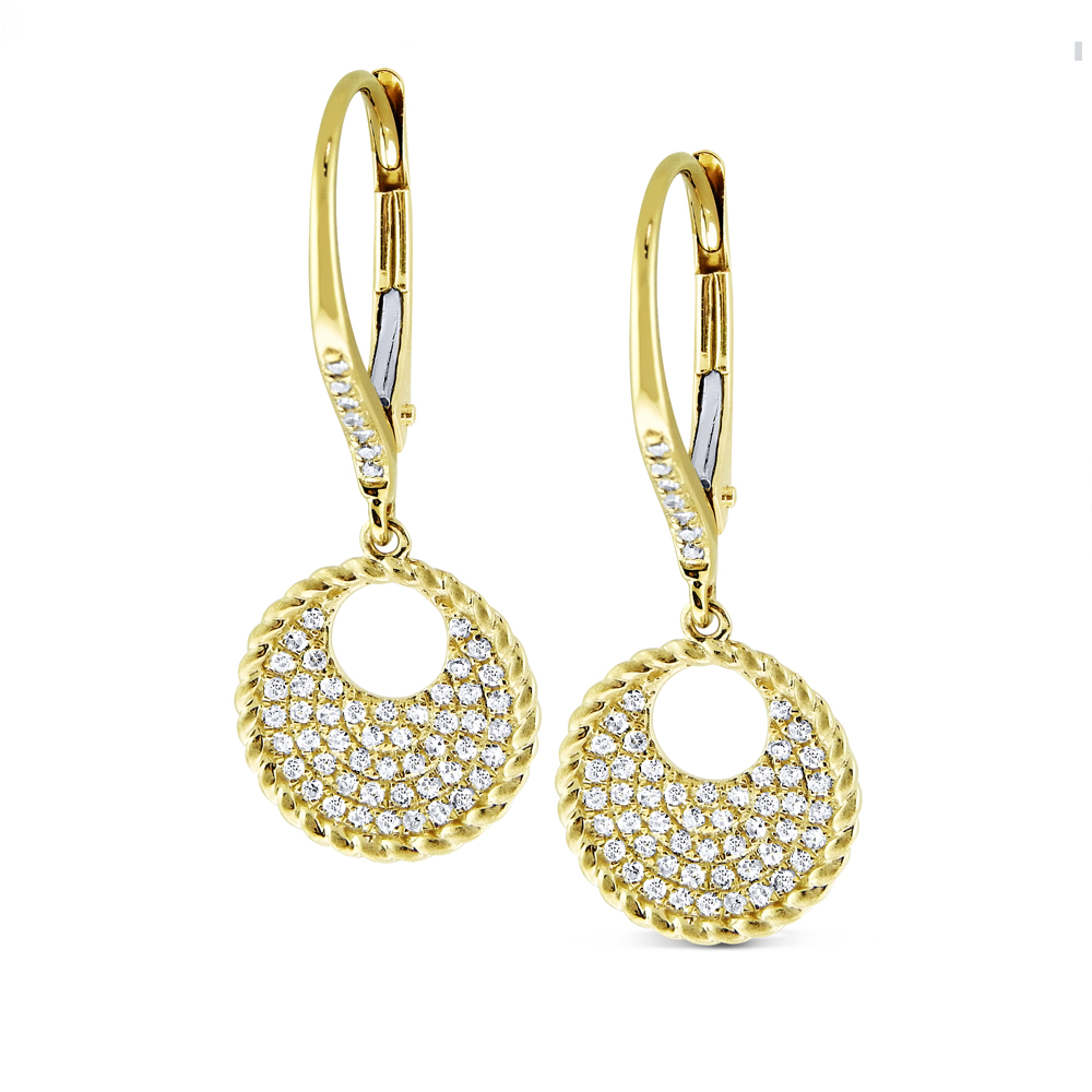 14K Diamond Circle Earrings