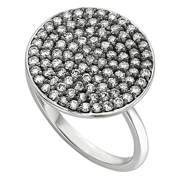 Diamond Disc Ring in 14k White Gold with 93 Diamonds weighing 1.01ct tw.