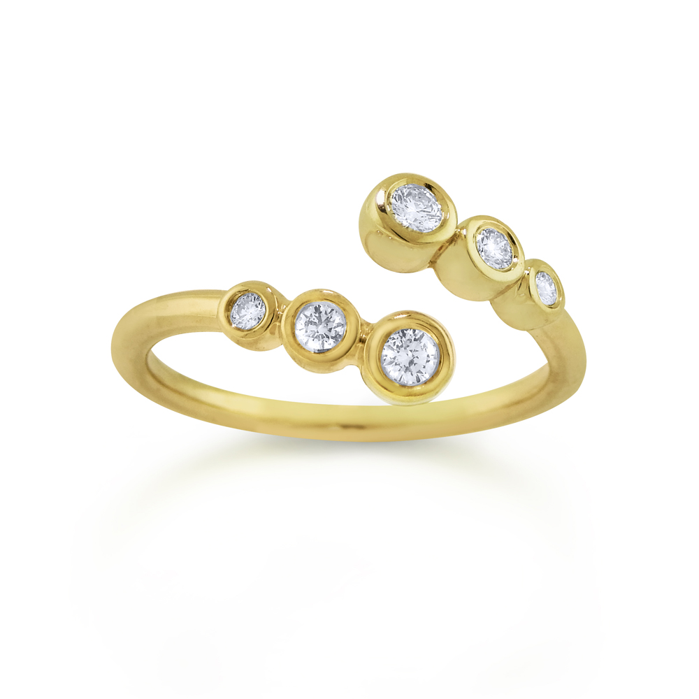14K Diamond Bubble Ring