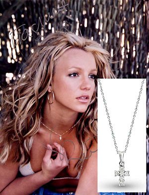 Brtiney Spears in KC Designs Diamond Cross Necklace