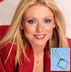 Kelly Ripa in KC Designs Diamond Square Necklace