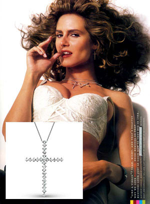 Heidi Klum in KC Designs Diamond Cross Necklace