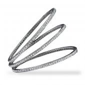 Diamond hinged oversized bangle