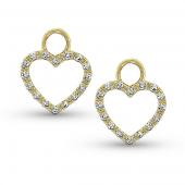 Diamond heart earring charms