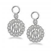 Diamond circle drop earring charms
