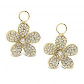 Diamond large floral earring charms