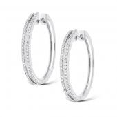 Diamond double row hoop earrings
