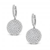 Diamond circle drop earrings
