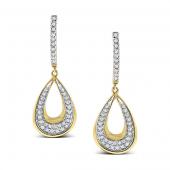 Diamond pear shape drop earrings