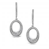 Diamond oval shape drop earrings