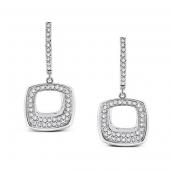 Diamond square shape drop earrings