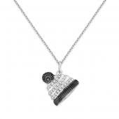Diamond winter hat necklace