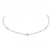 Diamond by the yard necklace with triple station sections