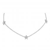Diamond triple star necklace