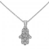 Diamond small hamsa necklace