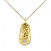 Diamond baby shoe necklace