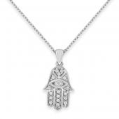 Diamond hamsa necklace