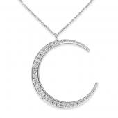 Diamond large crescent necklace