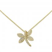 Diamond dragonfly necklace