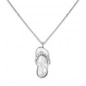 Diamond flip flop necklace