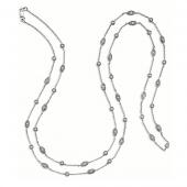 Diamond by the yard necklace with marquis and round stations