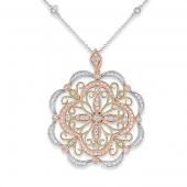 Champagne and White Diamond fashion necklace