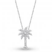Diamond small palm tree necklace