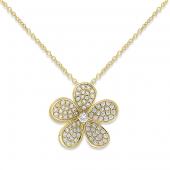 Diamond large flower necklace