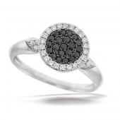 Black and White Diamond disc ring
