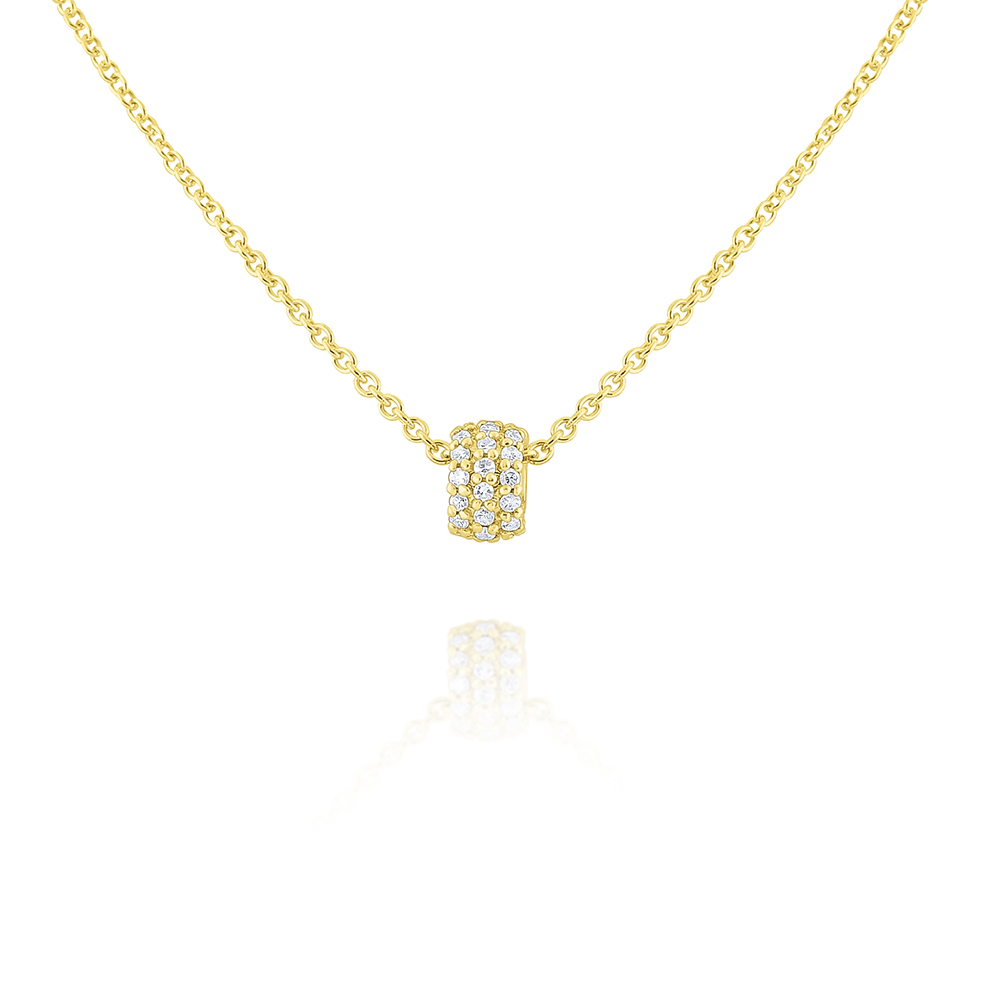 14k Gold and Pave Diamond Rondell