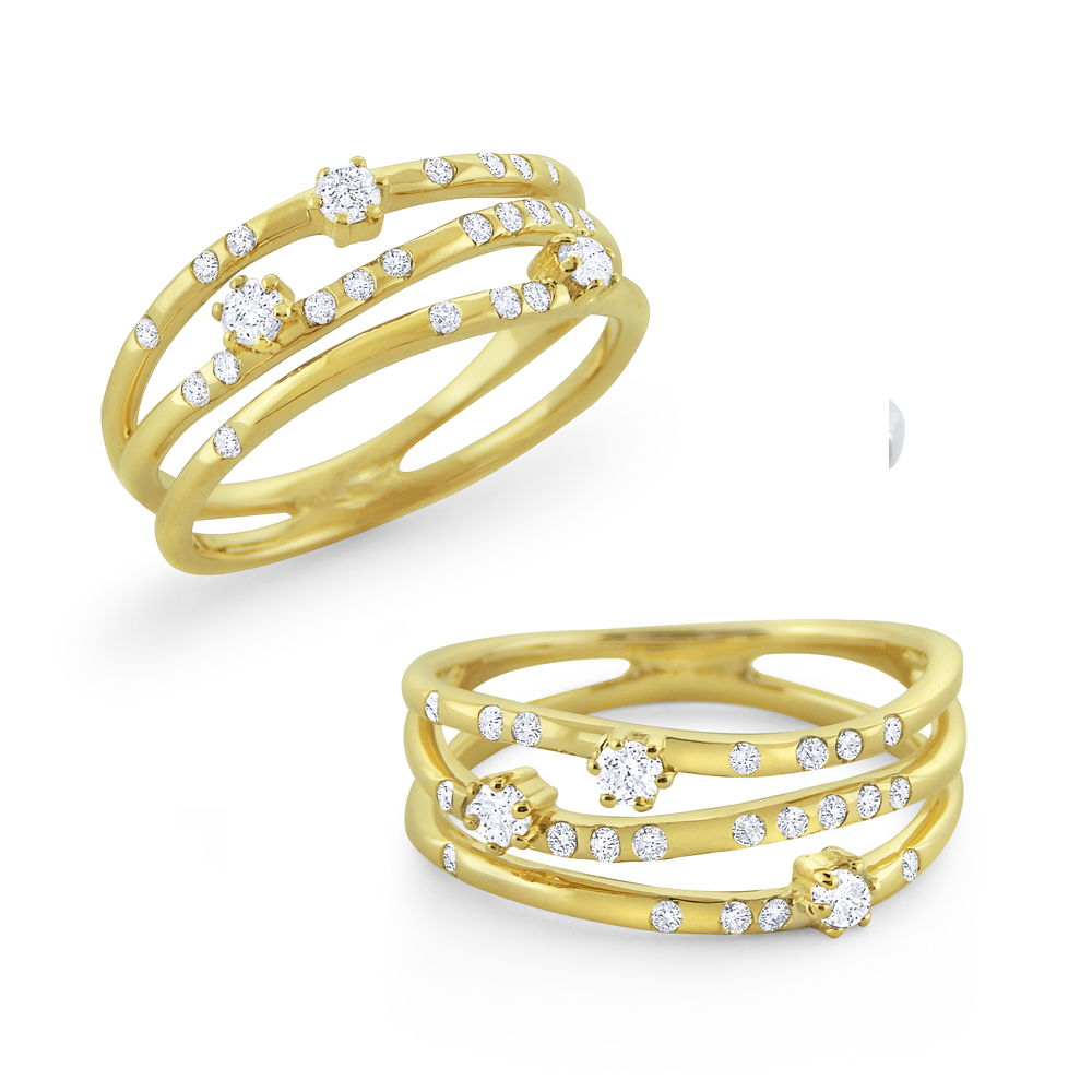 Three Row Diamond Ring