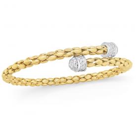 14k Gold and Diamond Flexible Bangle
