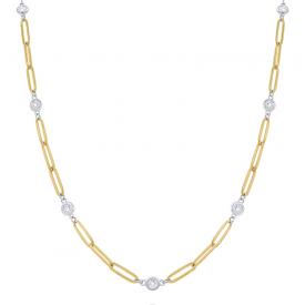 14k Gold Paperclip Diamond  by the Yard Necklace