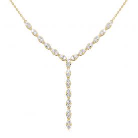 14k Gold and Diamond Y Necklace, Large