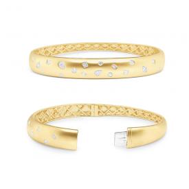 14k Gold and Diamond Bangle Bracelet