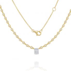 14k Gold and Diamond Fashion Necklace