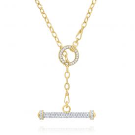 14k Gold and Diamond Toggle Necklace