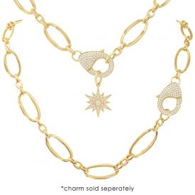 14k Gold and Diamond Pave Lock Necklace