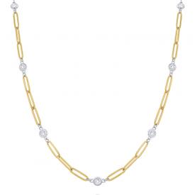 14k Gold Paperclip Diamond  by the Yard Necklace