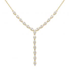 14k Gold and Diamond Y Necklace