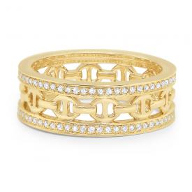 14k Gold and Diamond Mariner Ring