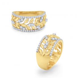 14k Gold and Diamond Vine Ring