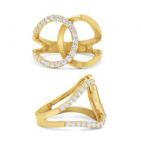14k Gold and Diamond Loop Ring
